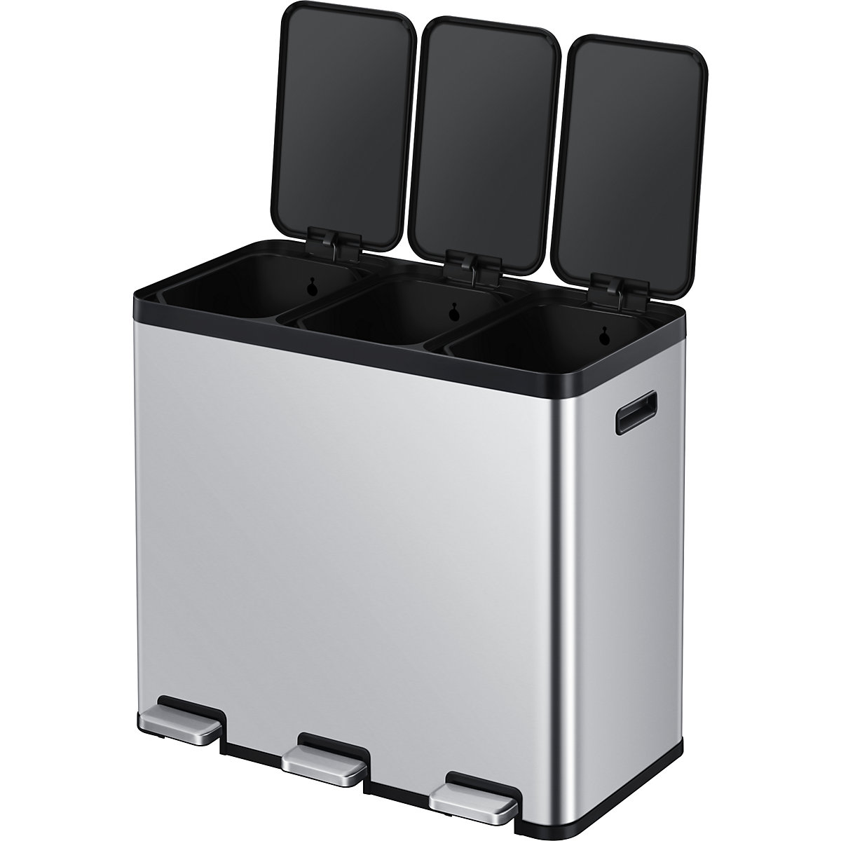 Koš za smeti s pedalom Recycler, jeklo – EKO (Slika izdelka 2)-1