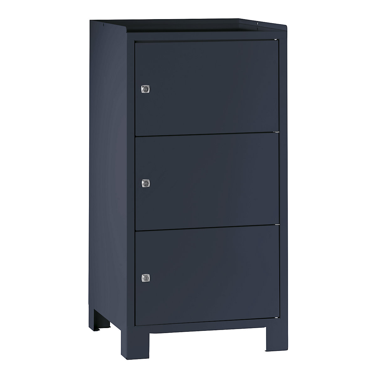 Omara za orodje z nogami – Wolf, VxŠxG 1000 x 500 x 500 mm, 3 predelki z zaklepanjem, antracitno siva RAL 7016-0