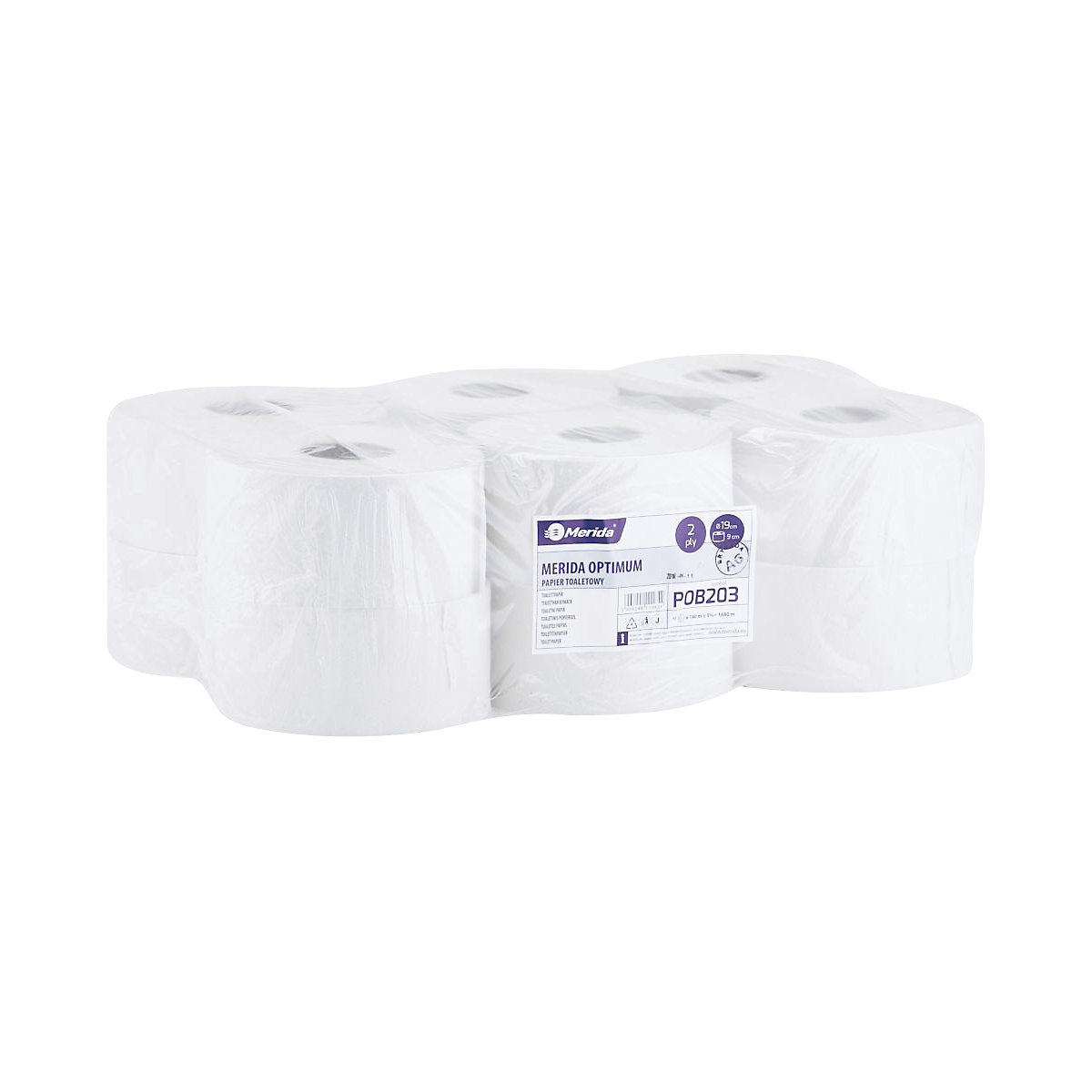 Toaletni papir OPTIMUM, 2-slojna izvedba, DE 12 zvitkov, tissue, bele barve-0