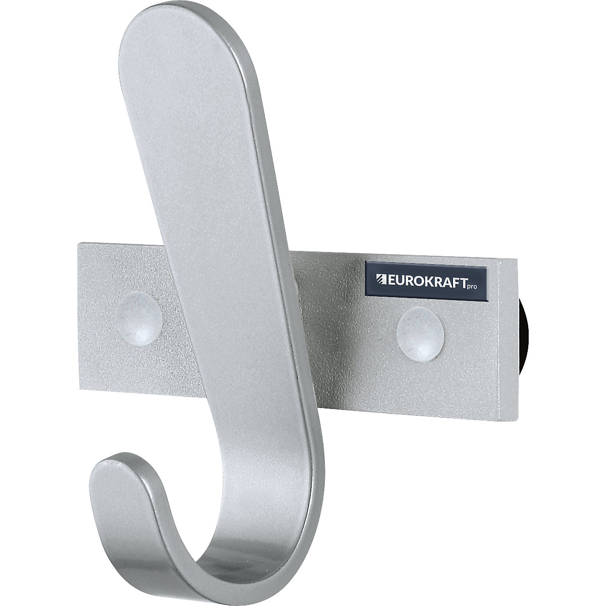 Garderobna letva – eurokraft pro, 1 kuka za kapute, VxŠxD 130 x 120 x 60 mm, pak. 2 kom., kuka u srebrnoj boji-0