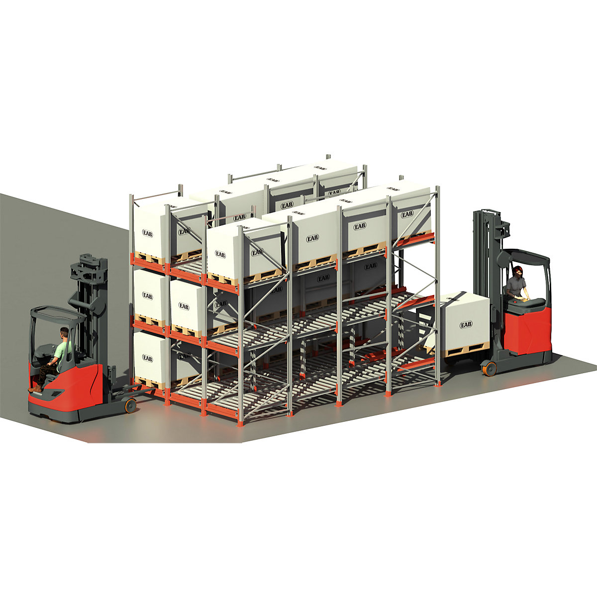 Doorrolstelling voor pallets