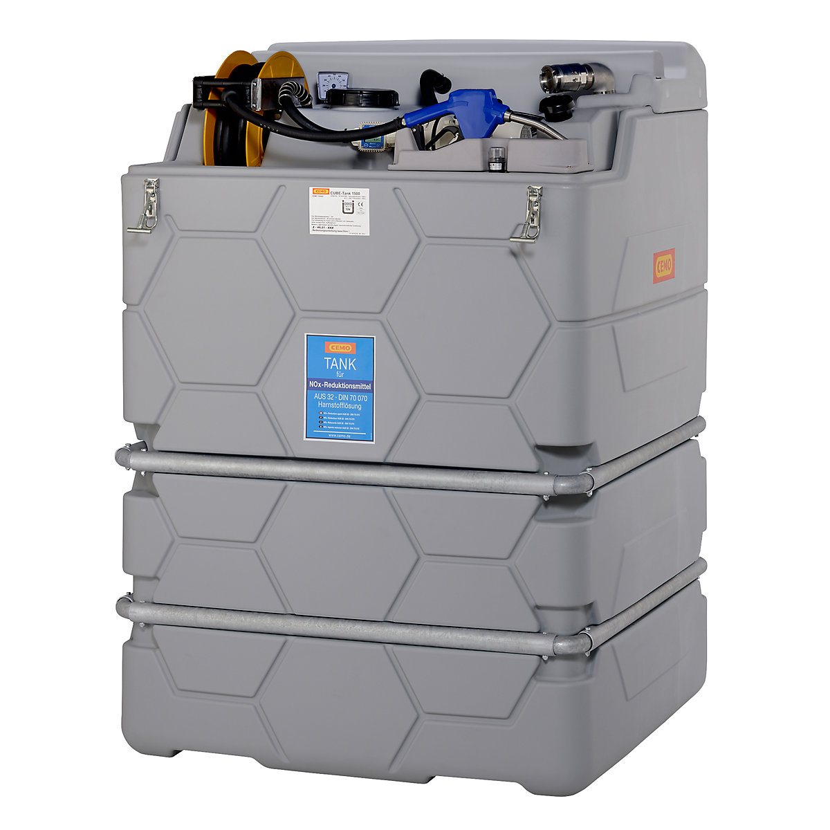 CUBE-tank voor AUS 32 (AdBlue®) – CEMO, Indoor Premium, zonder klapdeksel, hoogte 1740 mm, inhoud = 1500 l-0