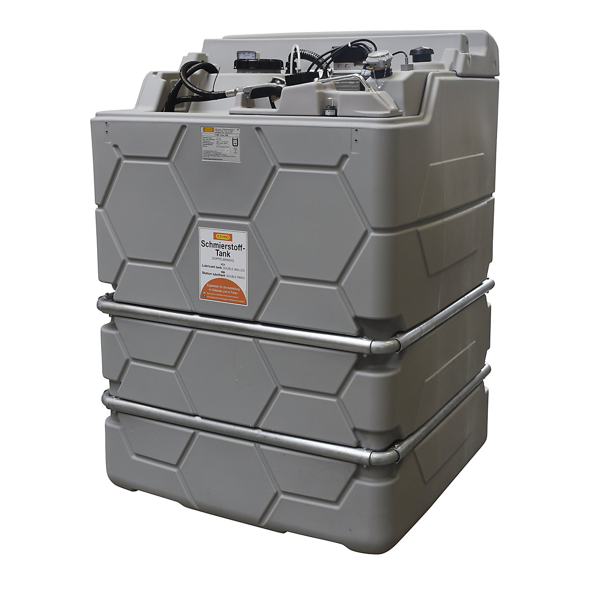 Smeermiddeltank CUBE – CEMO, Indoor, zonder klapdeksel, inhoud 1000 l, Basic-0