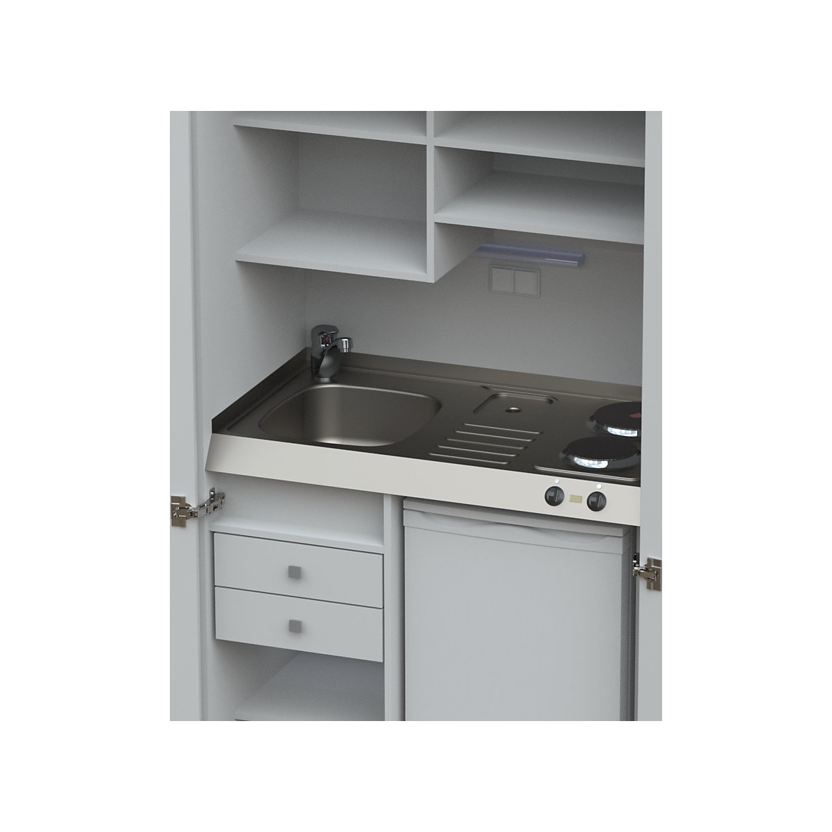 Bucătărie încastrată cu uși cu canaturi (Imagine produs 2)-1