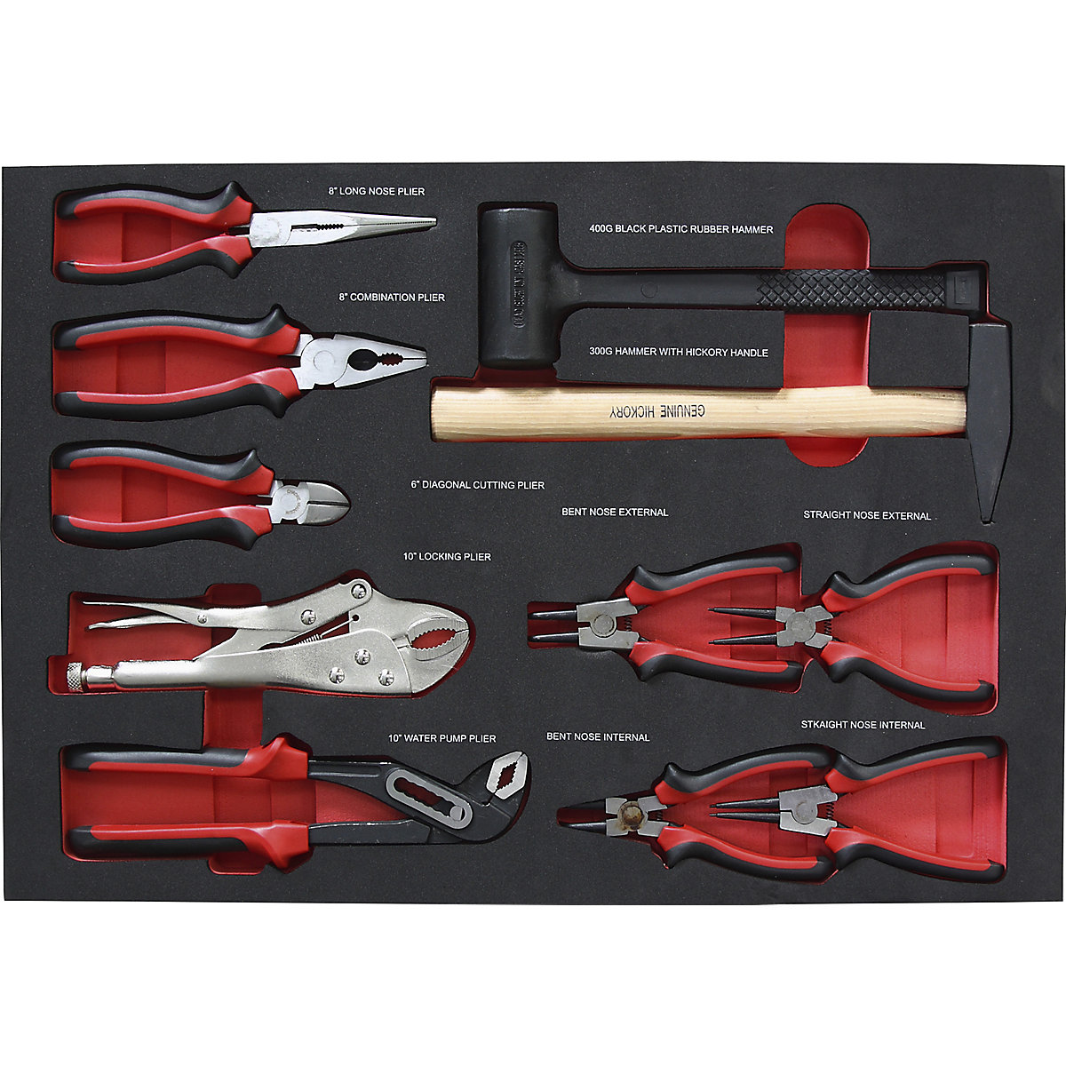 Kit d&rsquo;outils avec compartiment en mousse bicolore