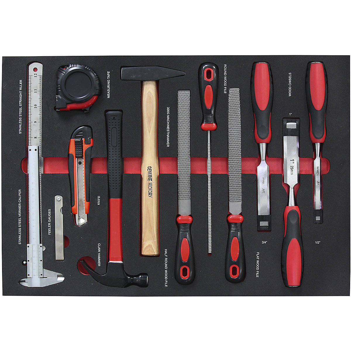 Kit d&rsquo;outils avec compartiment en mousse bicolore