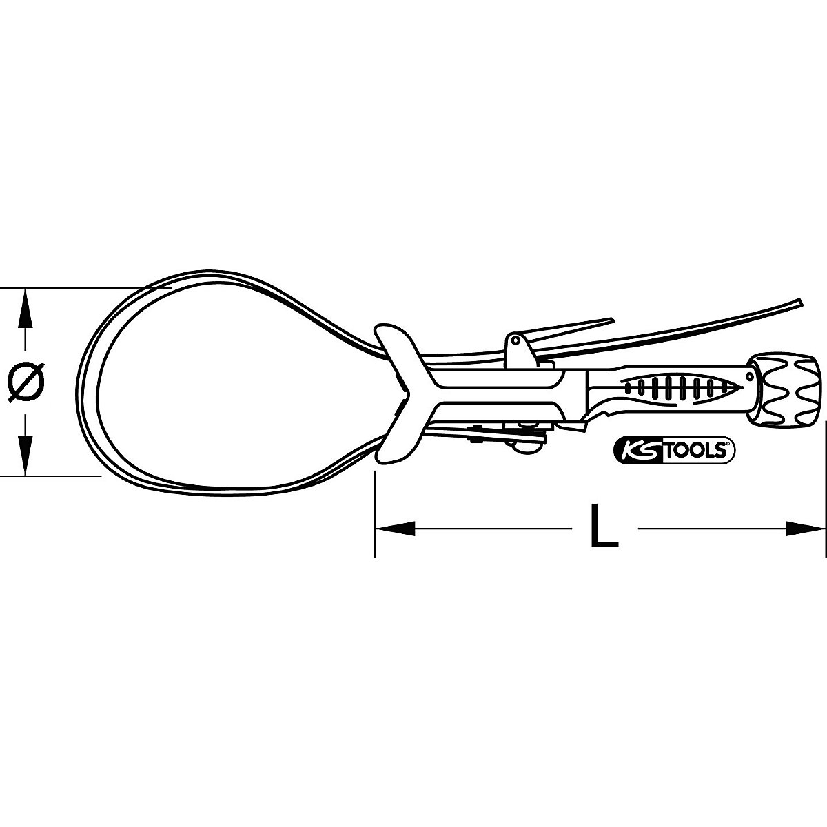 Pince serre-tube à sangle – KS Tools (Illustration du produit 2)-1