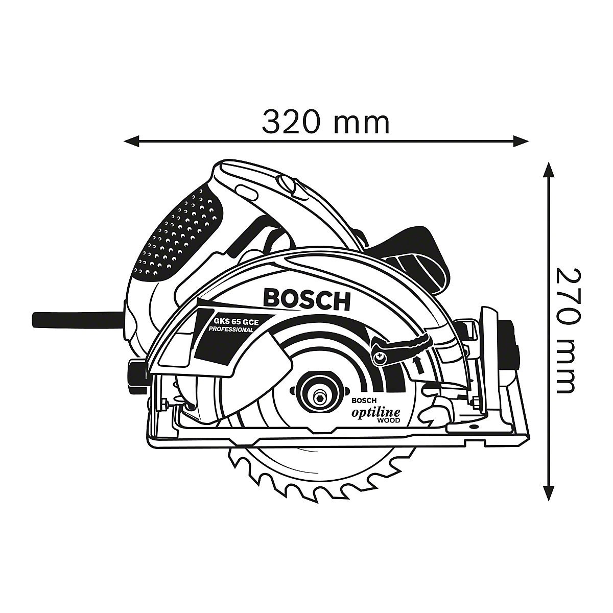 Scie circulaire manuelle GKS 65 GCE Professional – Bosch (Illustration du produit 6)-5