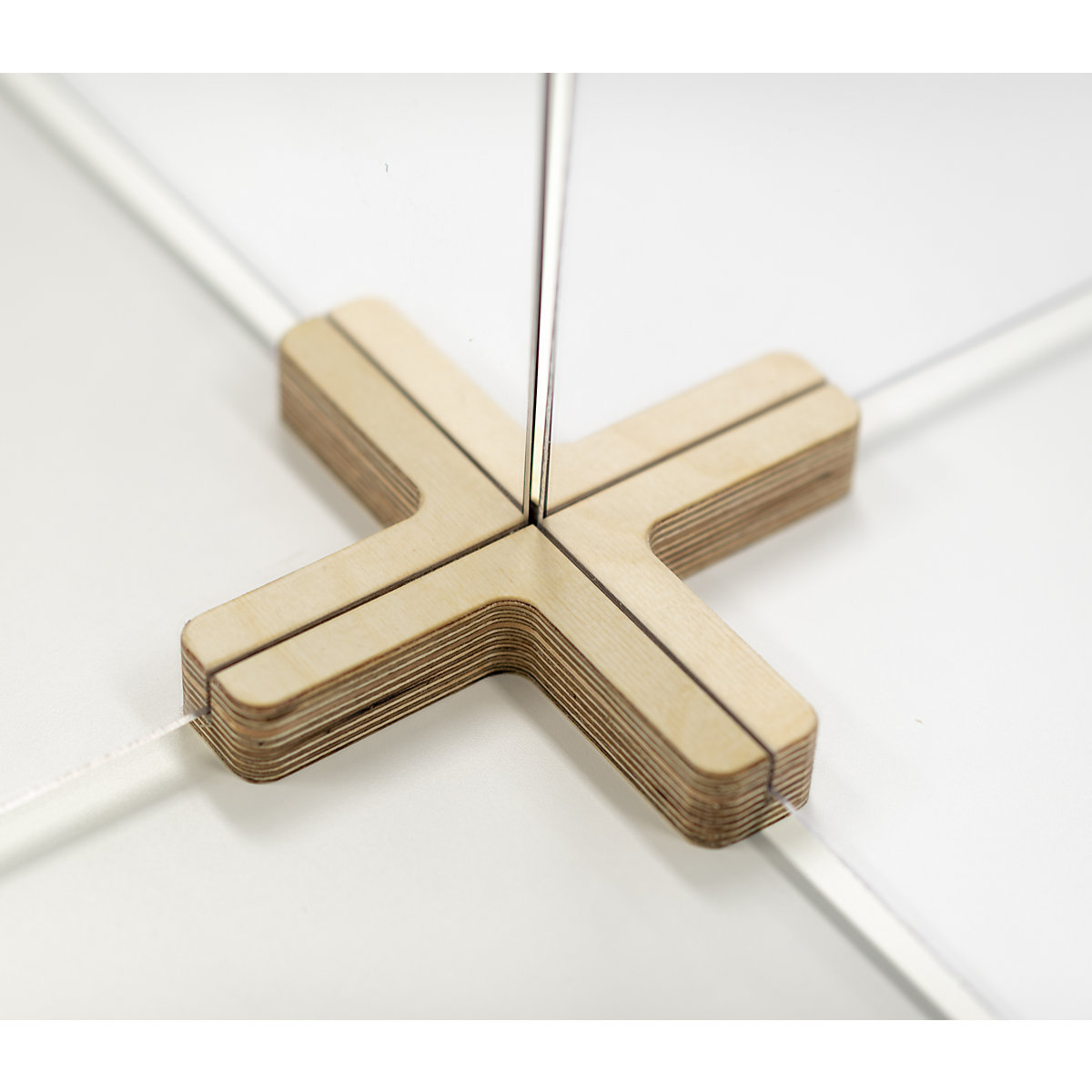 Spojka pro dělicí clony, křížový tvar, 4cestná, d x š x v 200 x 200 x 30 mm-0