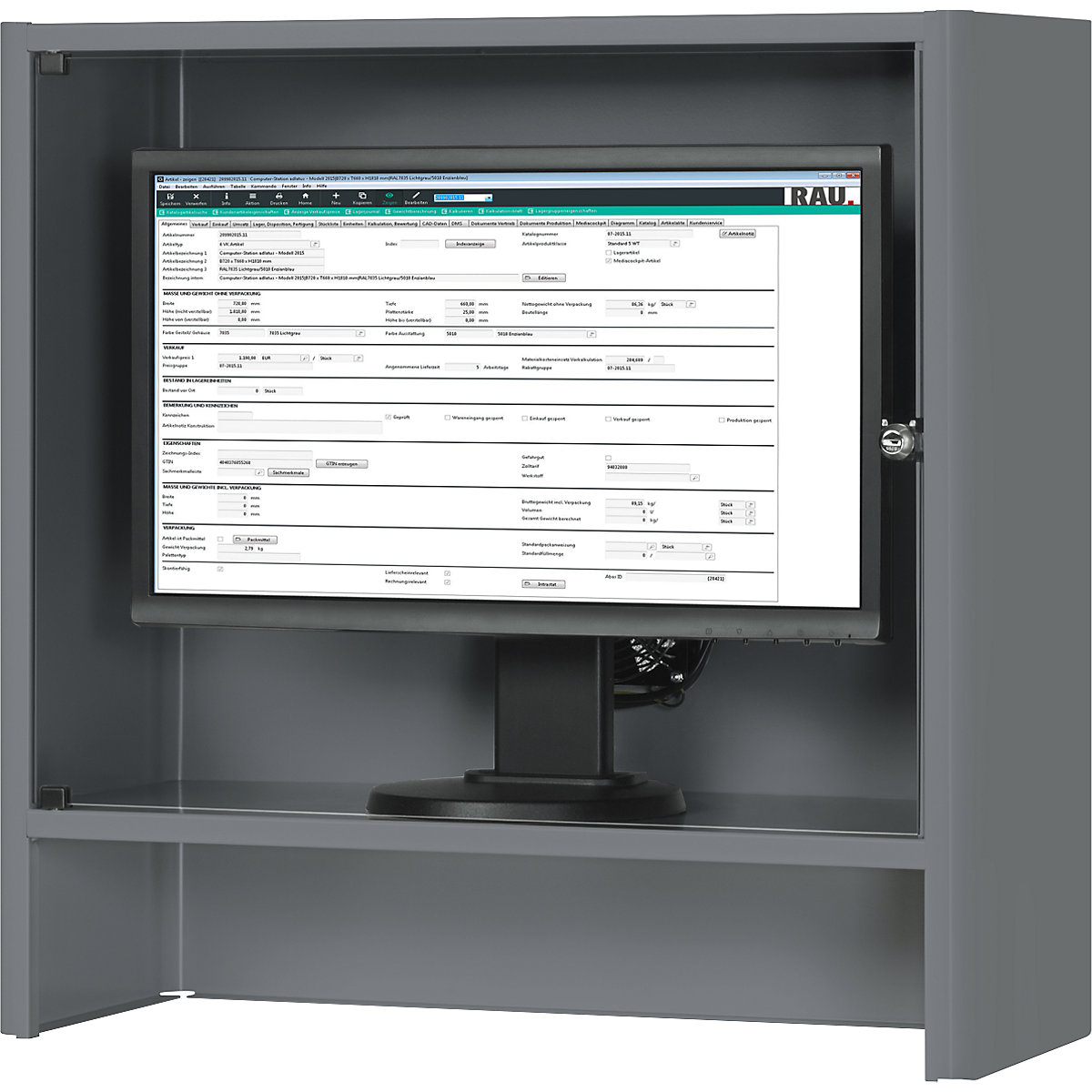 Monitorgehäuse mit integriertem Aktivlüfter RAU (Produktabbildung 2)-1