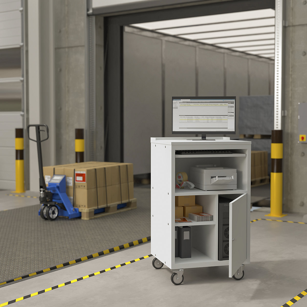 PC-Pult, mobil eurokraft basic (Produktabbildung 3)-2
