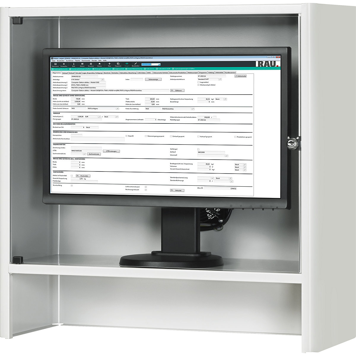 Skriňa na monitor s integrovaným aktívnym ventilátorom – RAU (Zobrazenie produktu 2)-1