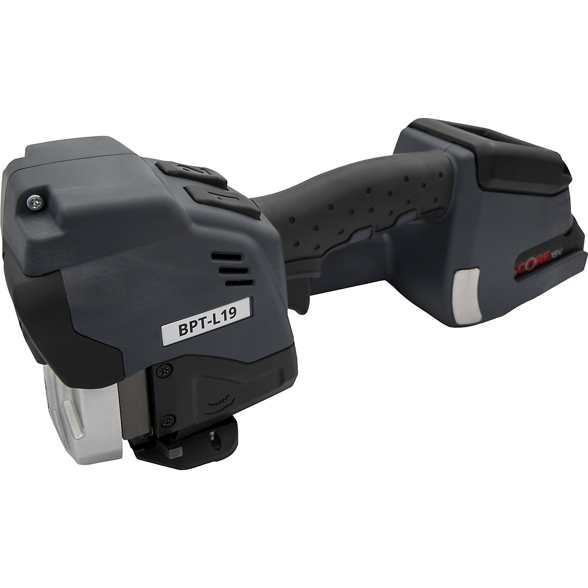 Rechargeable strapping tool for steel strapping - ratioform