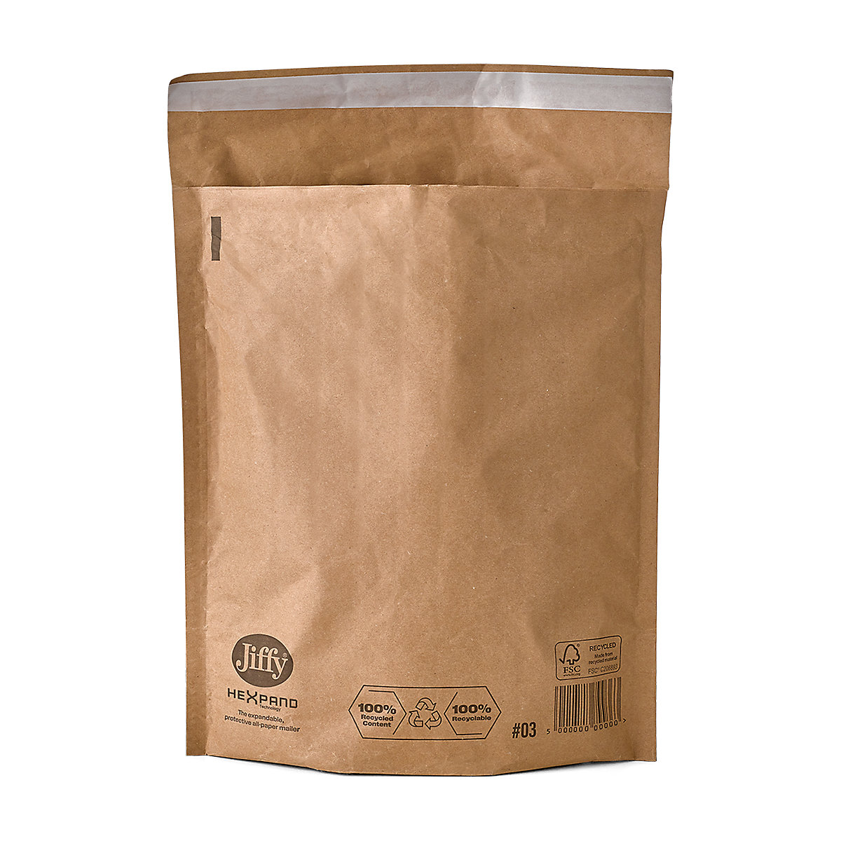 Jiffy Hexpand Padded Paper Mailer Bags | Expandable | Recycled, Jiffy Hexpand Padded Paper Mailer Bags | Expandable | Recycled, Jiffy Hexpand Padded Paper Mailer Bags | Size 3 | 290h x 315w x 140d mm | Pack of 200 | Expandable | Recycled-0
