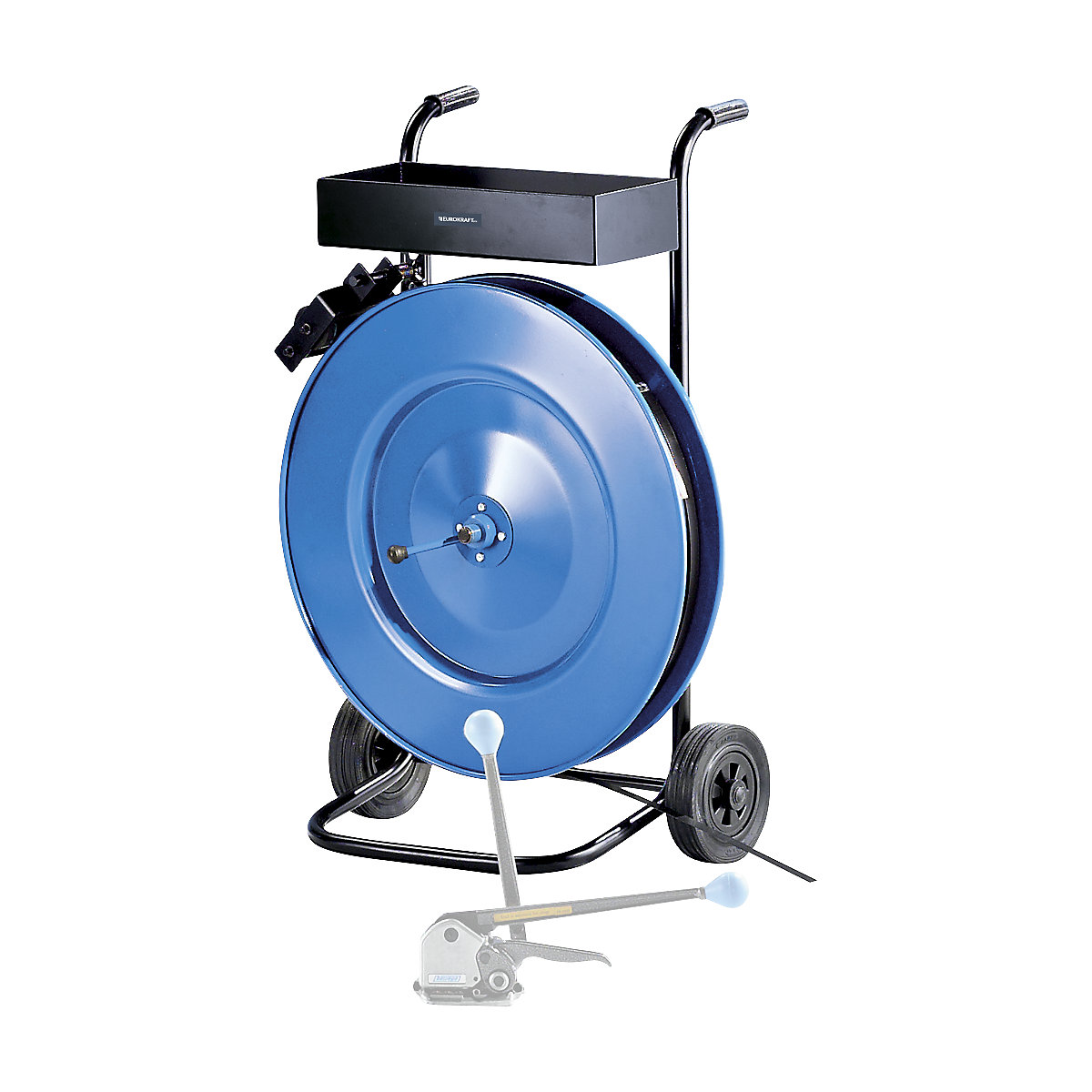 Strap dispenser for steel strapping - ratioform