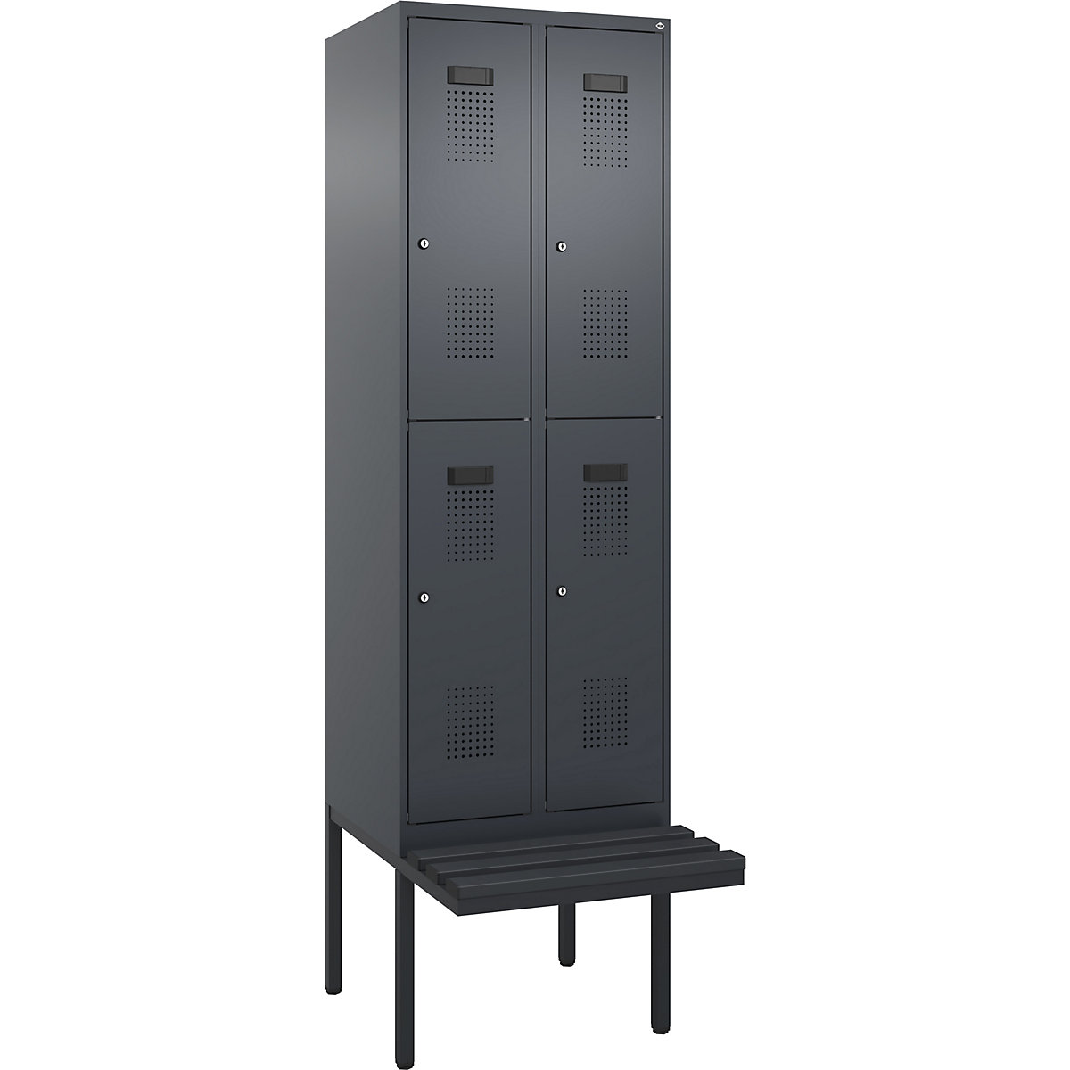 Lockerkast Evolo PLUS met twee verdiepingen en zitbank (Productafbeelding 2)-1