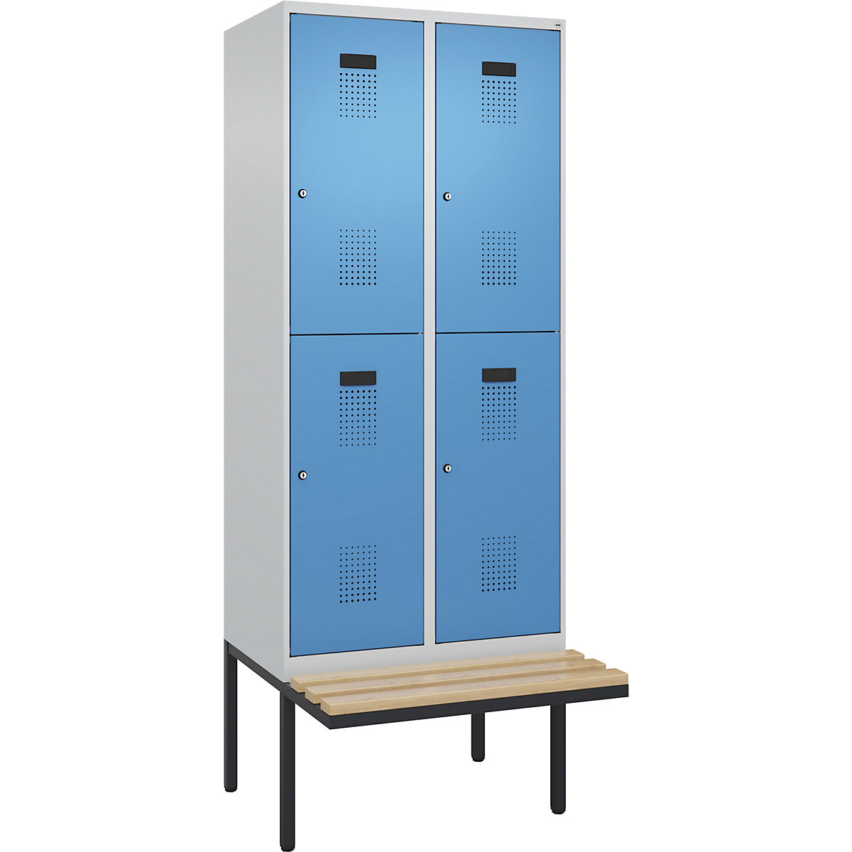 Lockerkast Evolo PLUS met twee verdiepingen en zitbank (Productafbeelding 2)-1