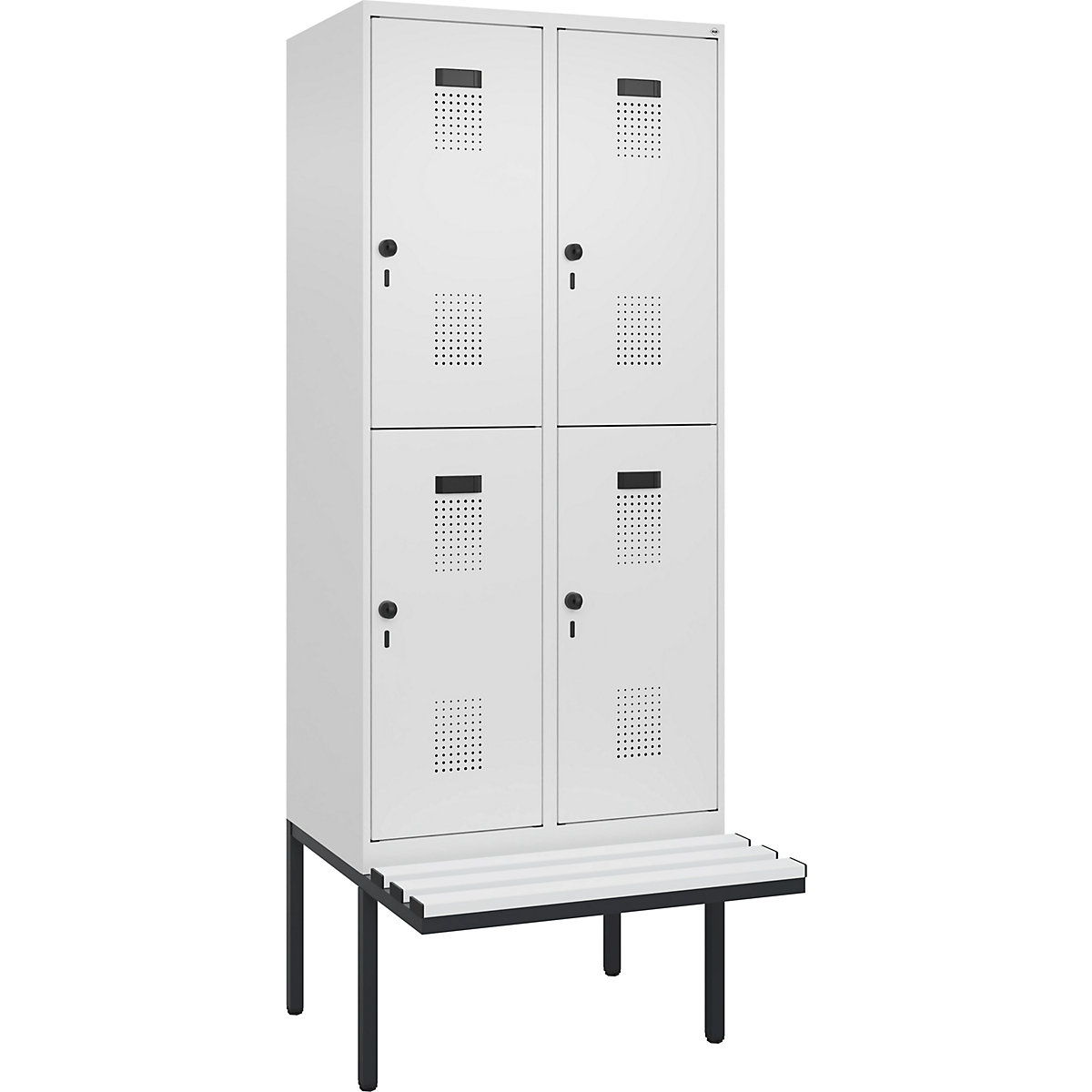 Lockerkast Evolo PLUS met twee verdiepingen en zitbank (Productafbeelding 2)-1