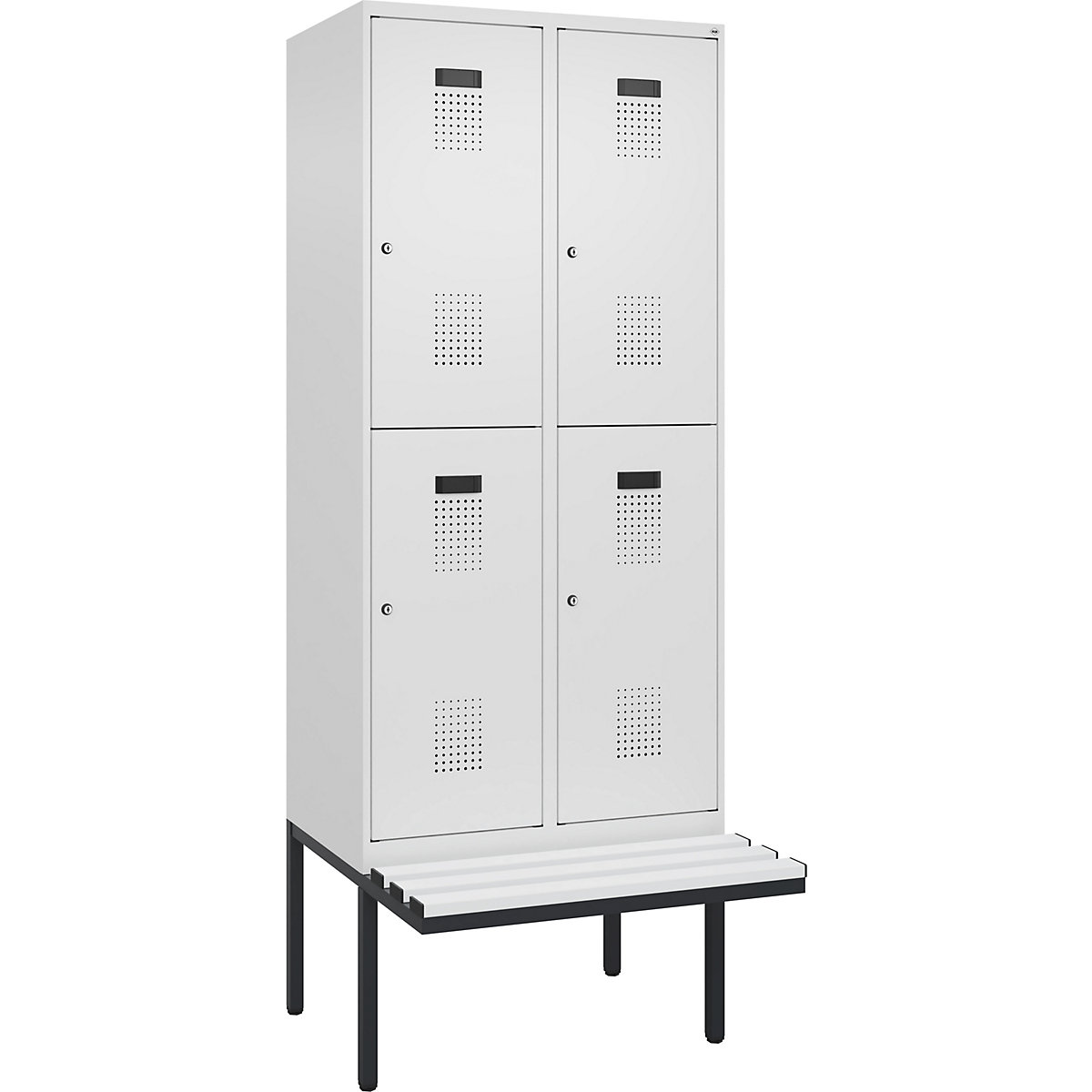Lockerkast Evolo PLUS met twee verdiepingen en zitbank (Productafbeelding 2)-1