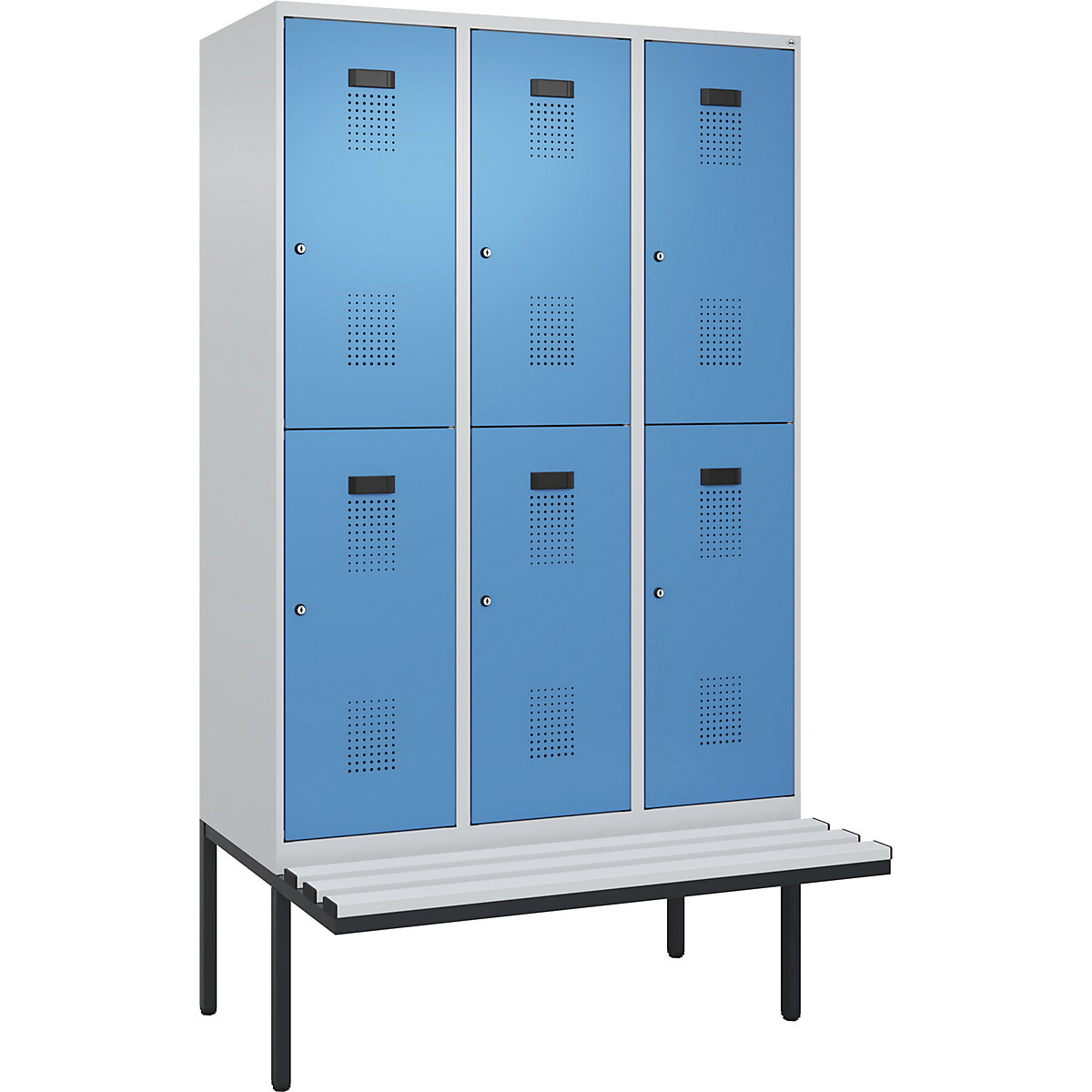 Lockerkast Evolo PLUS met twee verdiepingen en zitbank (Productafbeelding 2)-1