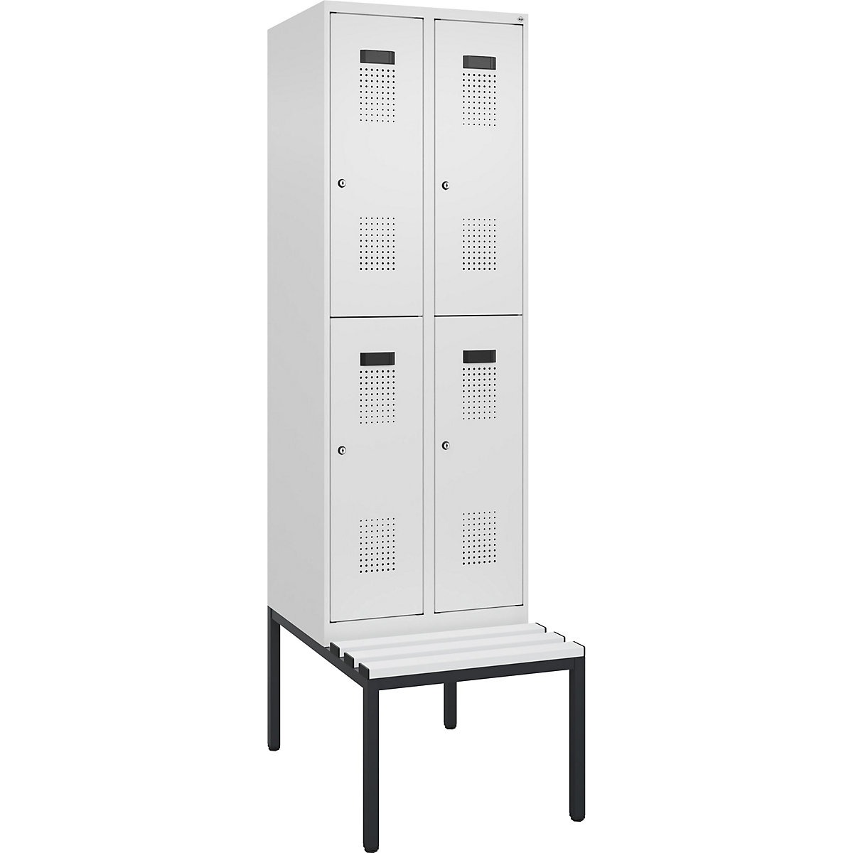 Lockerkast Evolo PLUS met twee verdiepingen en zitbank (Productafbeelding 2)-1