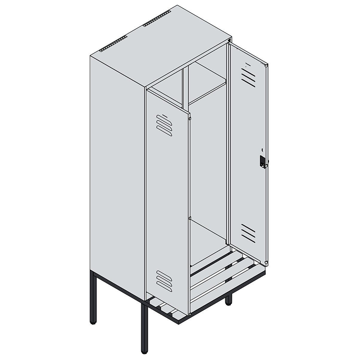 Multifunctionele kledingkast Classic PLUS met zitbank – C+P (Productafbeelding 3)-2
