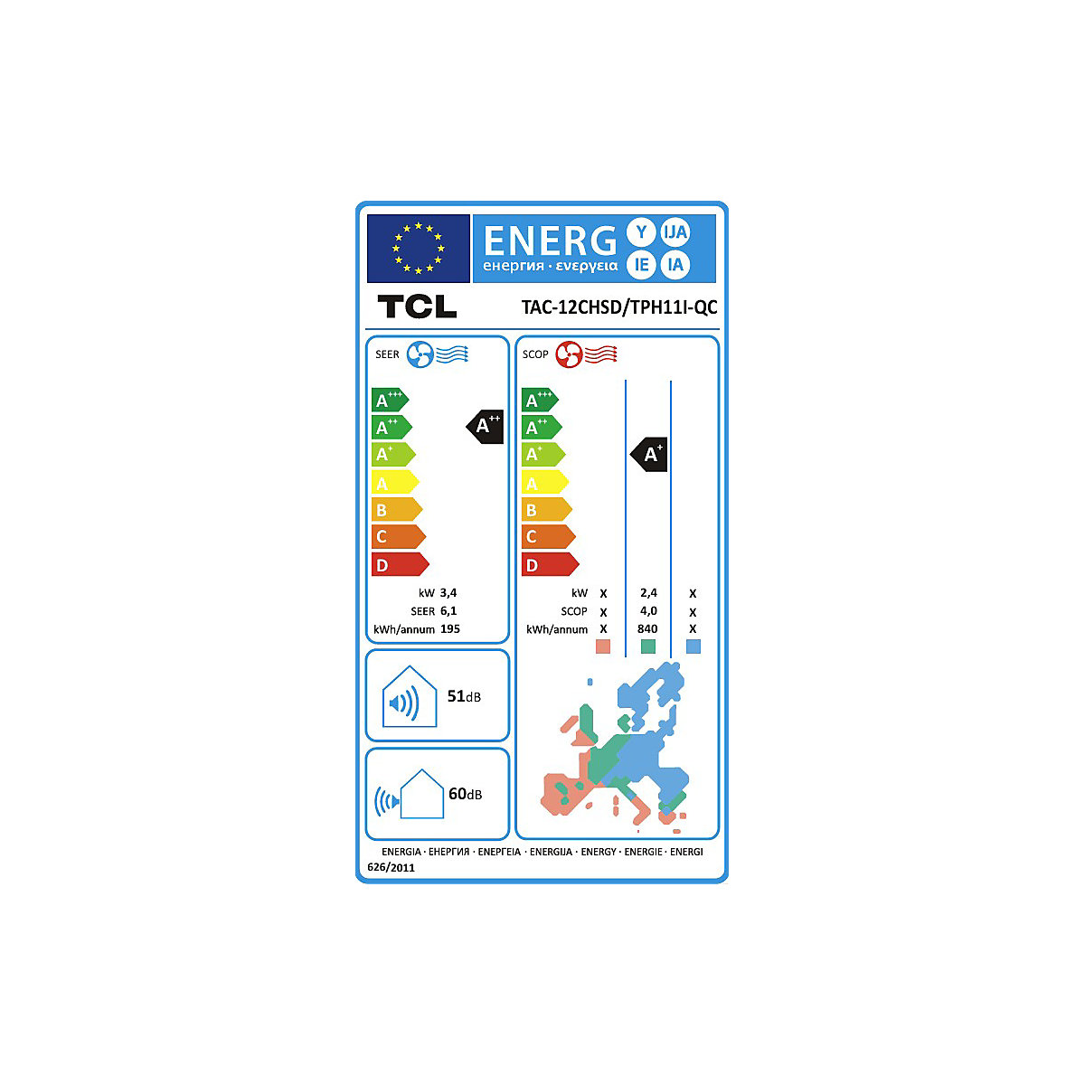 Deljena klimatska naprava 12000 BTU – TCL (Slika izdelka 6)-5