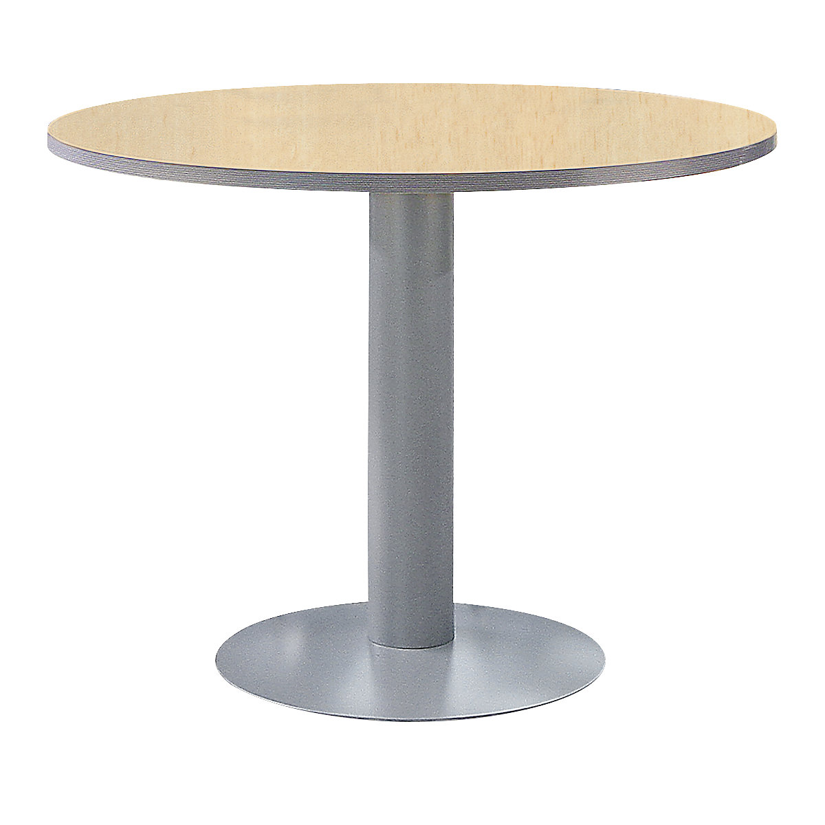 Miza s stebričasto nogo, Ø 1000 mm, višina 720 mm, imitacija bukve / barva aluminija-0