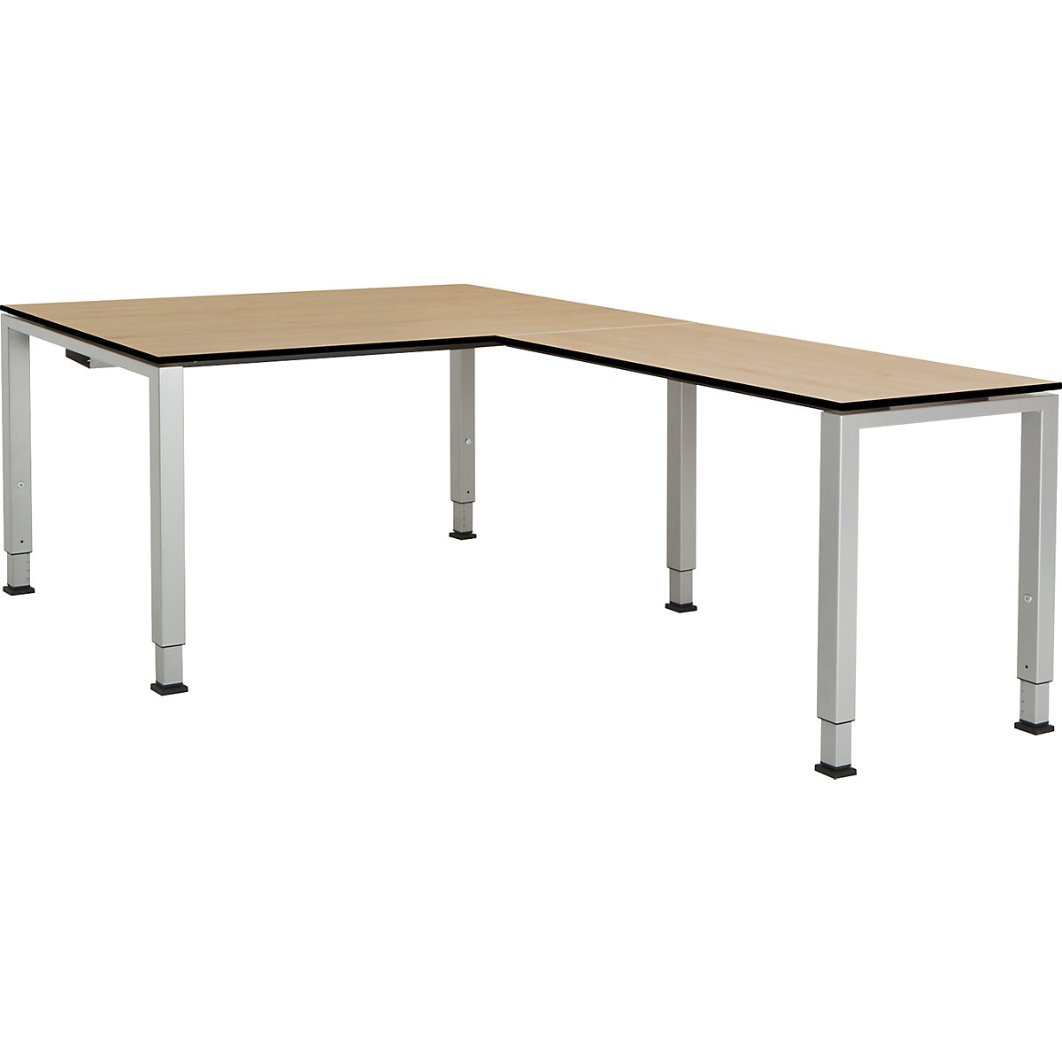 Pisalna miza, kotna, spodnji del iz kvadratne/okrogle cevi - mauser