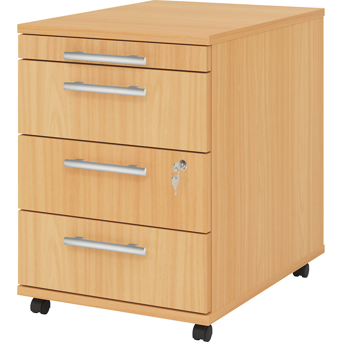 Pomični predalnik, VxŠxG 590 x 428 x 580 mm, 3 predali, imitacija bukve-0