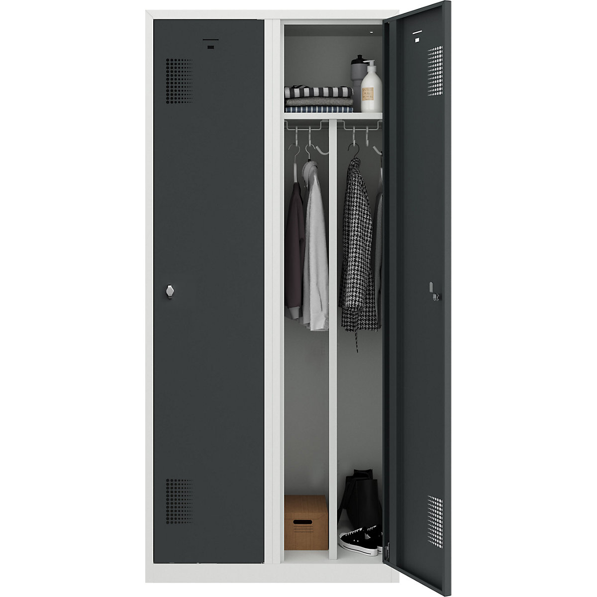 Dvostruki garderobni ormarić Amsterdam – eurokraft basic (Prikaz proizvoda 6)-5