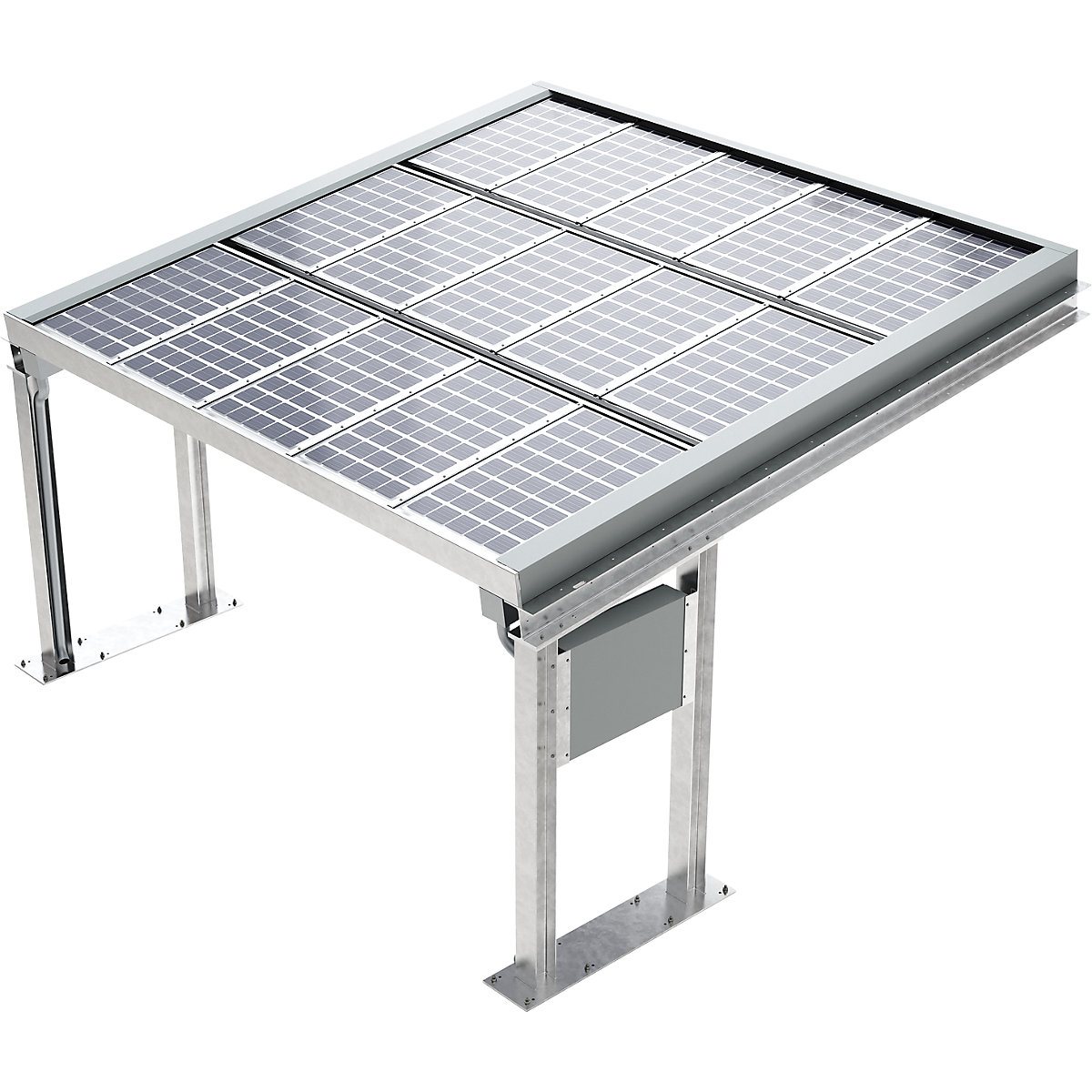 Nadstrešnica za vozila SolarCover s fotonaponskim modulima s razvodnim ormarom – WSM (Prikaz proizvoda 2)-1