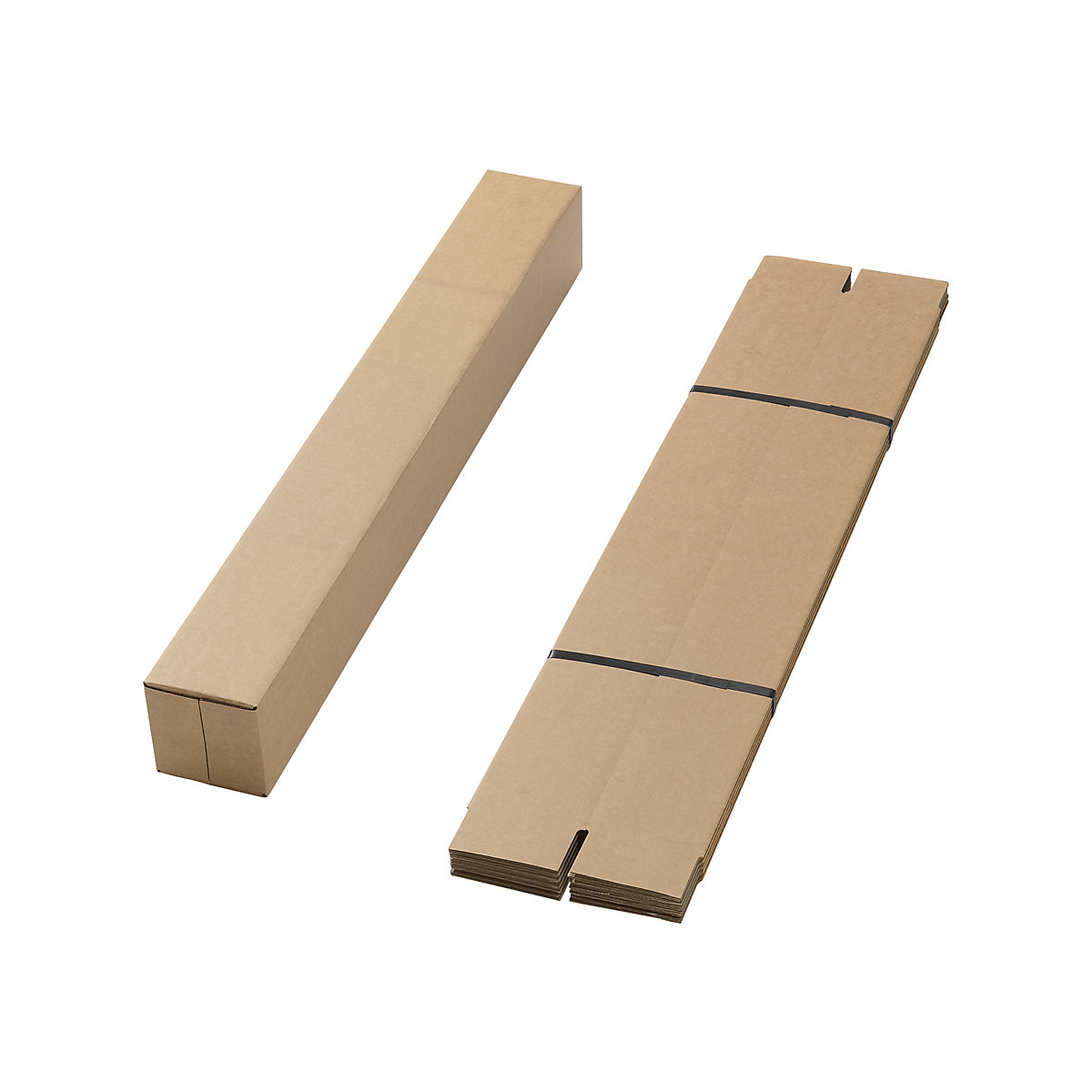 Telescopic postal tube, pack of 100, 1.30 B corrugated cardboard, length 870 – 1850 mm-1