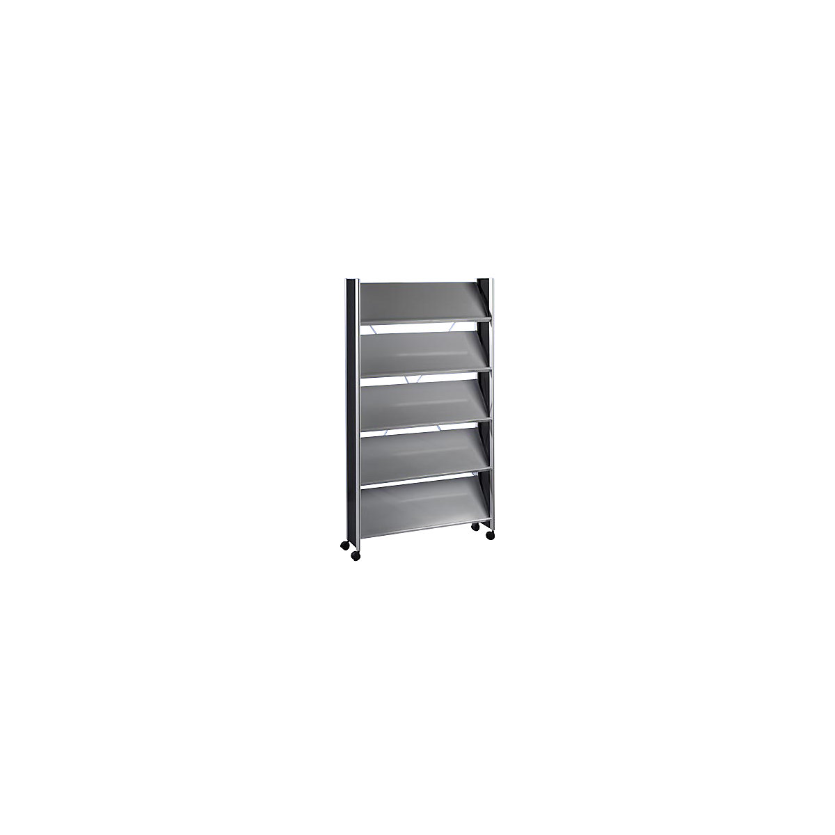 Design-Prospektständer, für 20 x DIN A4, silber / schwarz