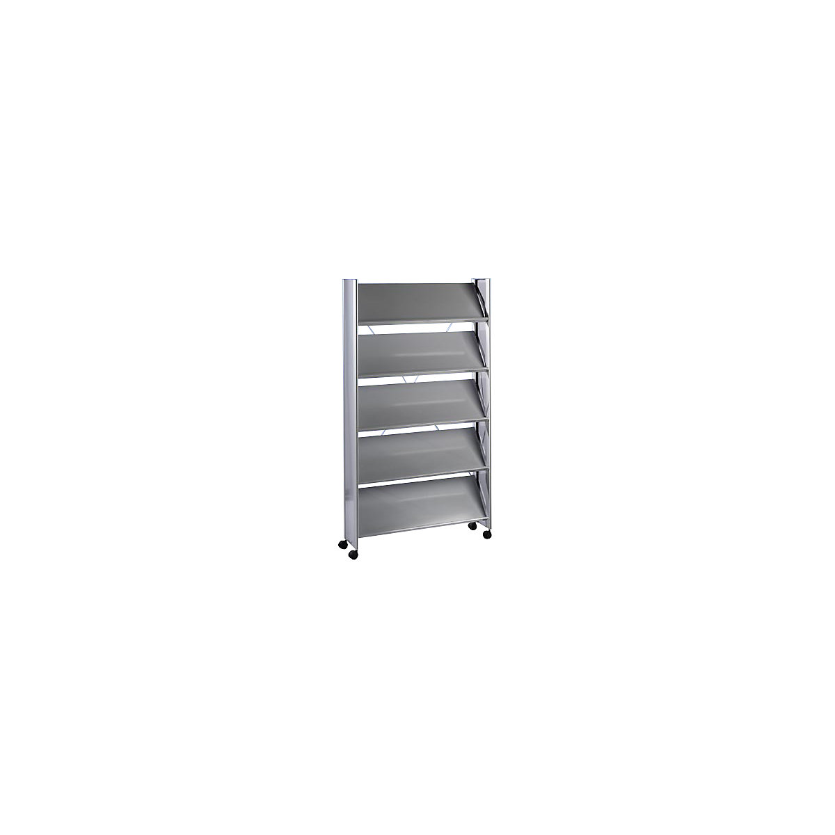 Design-Prospektständer, für 20 x DIN A4, silber / silber