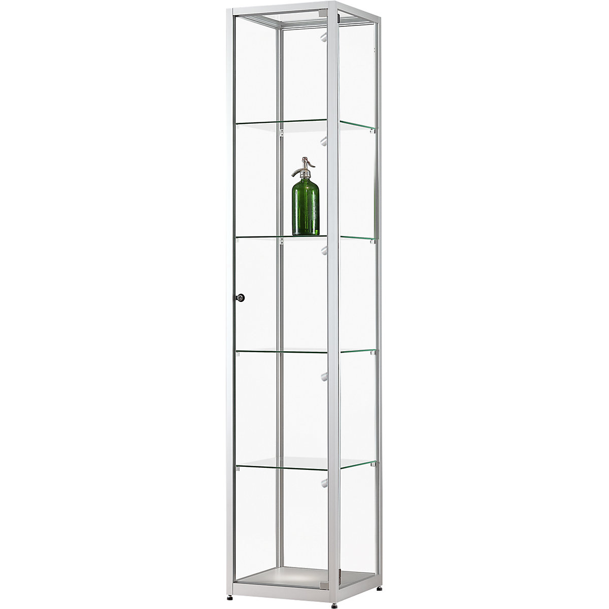 Vitrine, Höhe 1984 mm, LED-Beleuchtung, Leuchtkopf-Ø 35 mm, BxT 400 x 400 mm-0