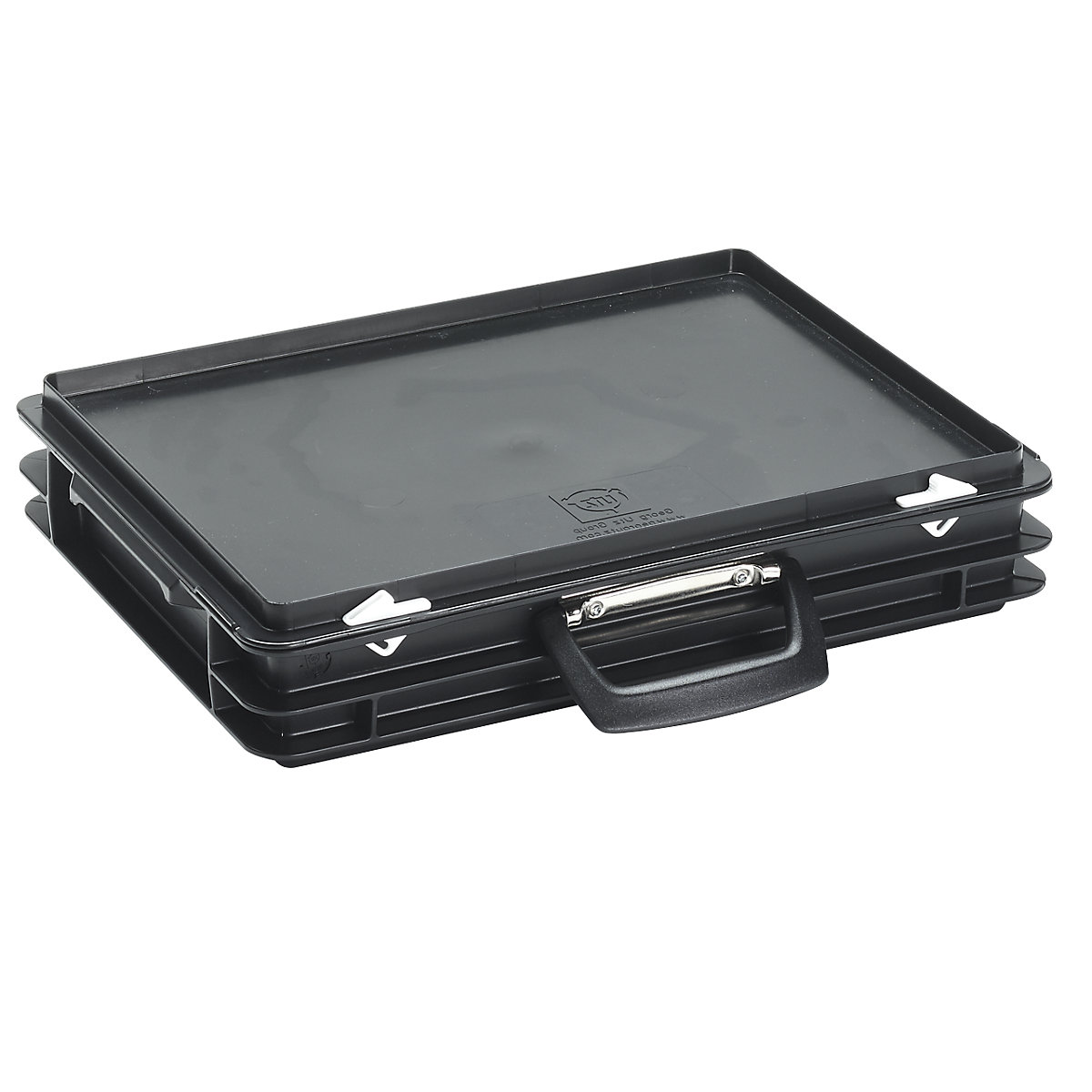 Plastový kufr ESD, obsah 6 l, vnější rozměry d x š x v 400 x 300 x 80 mm, od 1 kusu-0