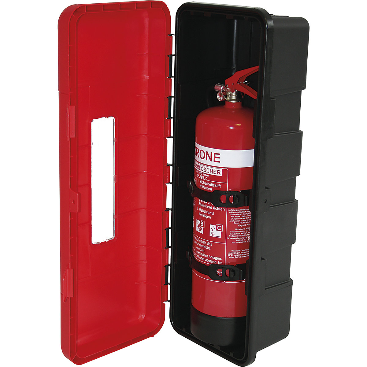 Box na hasiace prístroje, čierny/červený (Zobrazenie produktu 2)-1