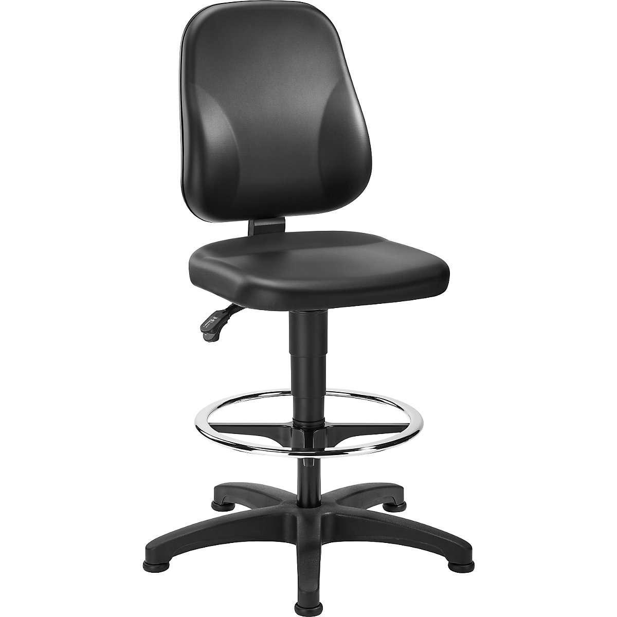Pracovná otočná stolička, imitácia kože - eurokraft basic