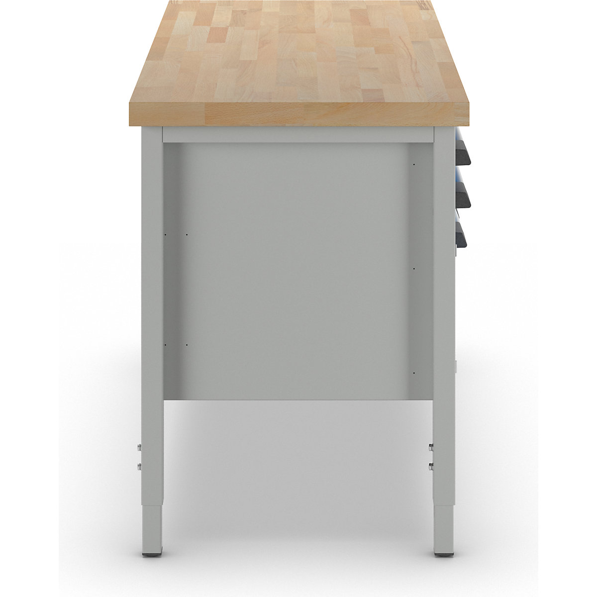 Výškovo nastaviteľný dielenský stôl, stojanové vyhotovenie – eurokraft pro (Zobrazenie produktu 2)-1