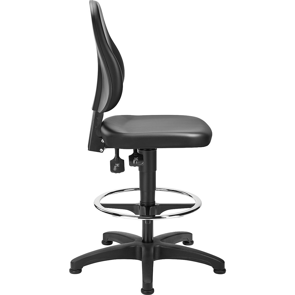 Pracovní otočná židle, koženka – eurokraft basic (Obrázek výrobku 3)-2