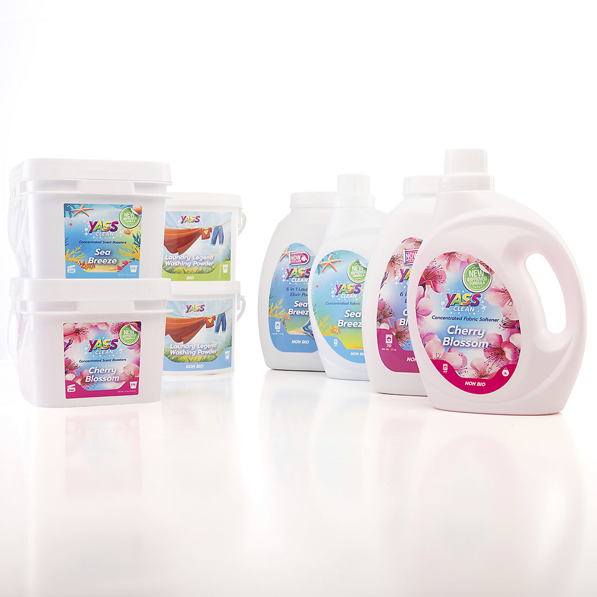BiGDUG x Yass Clean Laundry Essentials | Washing Powder, Pods, Fabric Softener & Scent Boosters