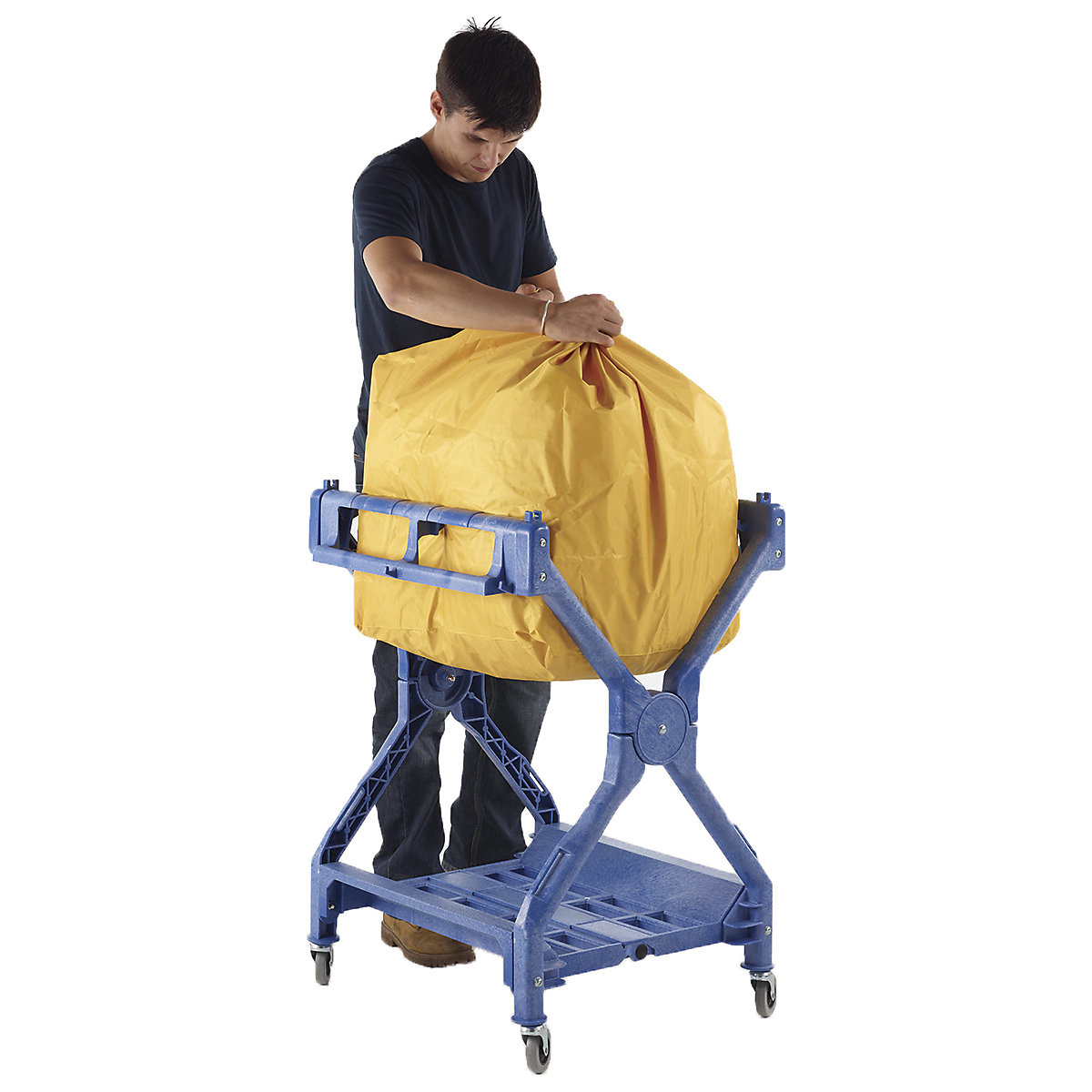 Plastic Folding Laundry Trolley (Product illustration 2)-1