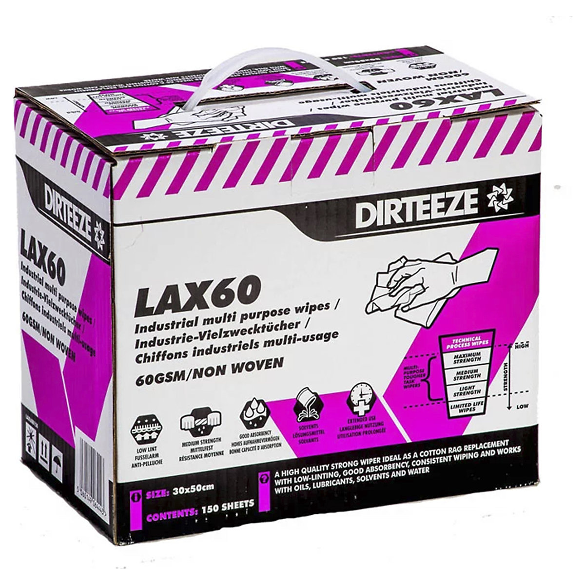 Dirteeze Lax 60 Low-Lint Replacement Wipes (Product illustration 4)-3