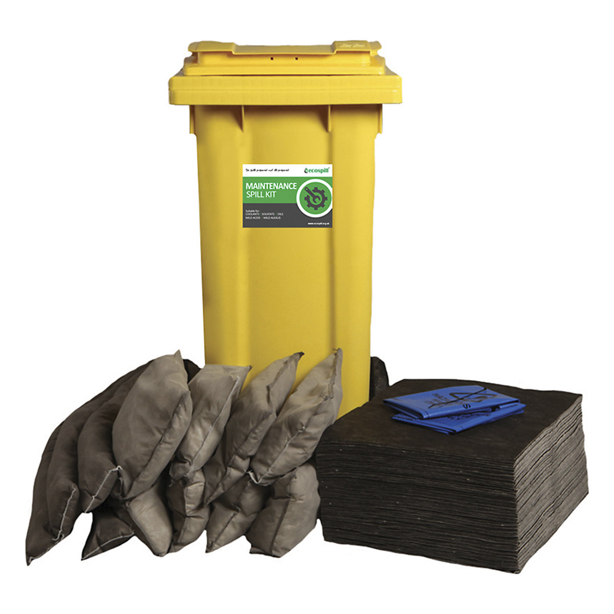 Ecospill Maintenance Spill Kits | Clip-Top Carrier, Vinyl Holdall & Wheelie Bin Options, Ecospill Maintenance Spill Kits | Clip-Top Carrier, Vinyl Holdall & Wheelie Bin Options, Ecospill Maintenance Spill Kits | Wheelie Bin | 120 Litre-2