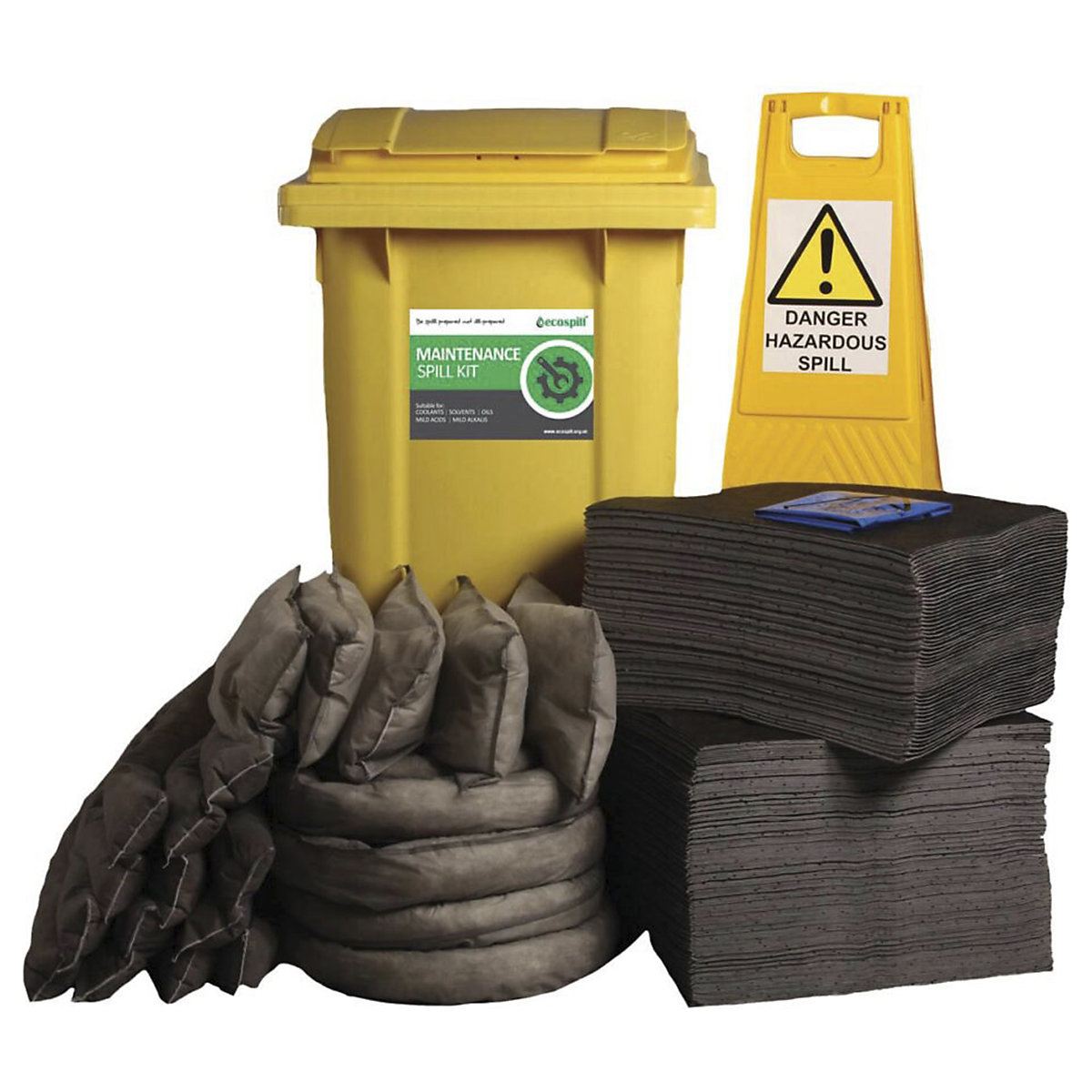 Ecospill Maintenance Spill Kits | Clip-Top Carrier, Vinyl Holdall & Wheelie Bin Options