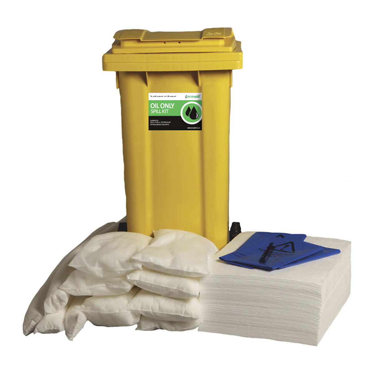 Ecospill Oil-Only Spill Kits | Clip-Top Carrier, Vinyl Holdall & Wheelie Bin Options, Ecospill Oil-Only Spill Kits | Clip-Top Carrier, Vinyl Holdall & Wheelie Bin Options, Ecospill Oil-Only Spill Kits | Wheelie Bin | 120 Litre-2