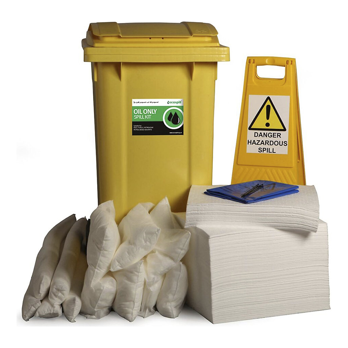 Ecospill Oil-Only Spill Kits | Clip-Top Carrier, Vinyl Holdall & Wheelie Bin Options