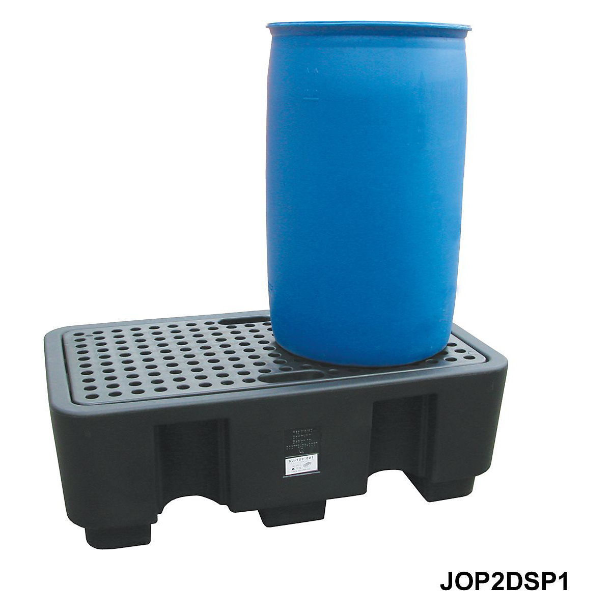 Plastic Two Drum Spill Pallets, Plastic Two Drum Spill Pallets, Plastic Two Drum Spill Pallet | 440h x 1300w x 750d mm | 650kg Capacity | Black-0