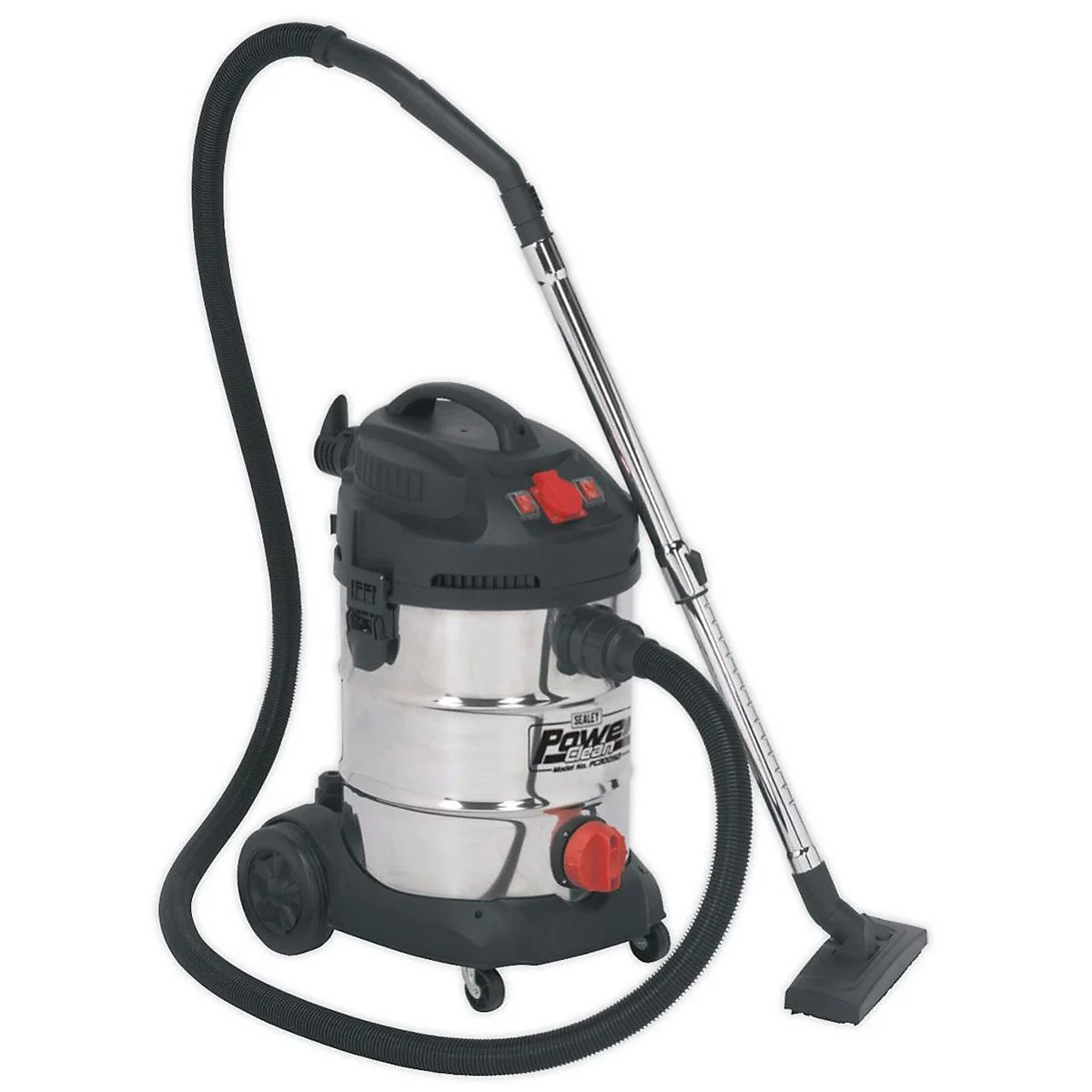Sealey Stainless Steel Power Clean Autostart Industrial Wet And Dry Vacuum (Product illustration 3)-2